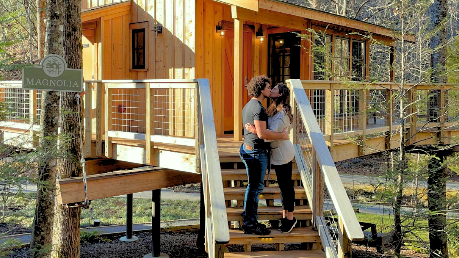 Kissing at a Treehouse